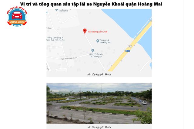 Sân tập lái xe đường đê Nguyên Khoái - quận Hoàng Mai