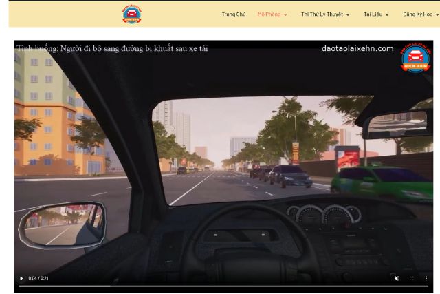Các bạn có thể lên web daotaolaixehn.com để sử dụng các ứng dụng ôn lý thuyết và mô phỏng tình huống